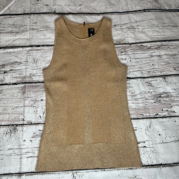 Gabrielle Union for New York and Company Tops - NWOT Gabrielle Union for NY&Co Gold Shimmer Sleeveless Tank Size S